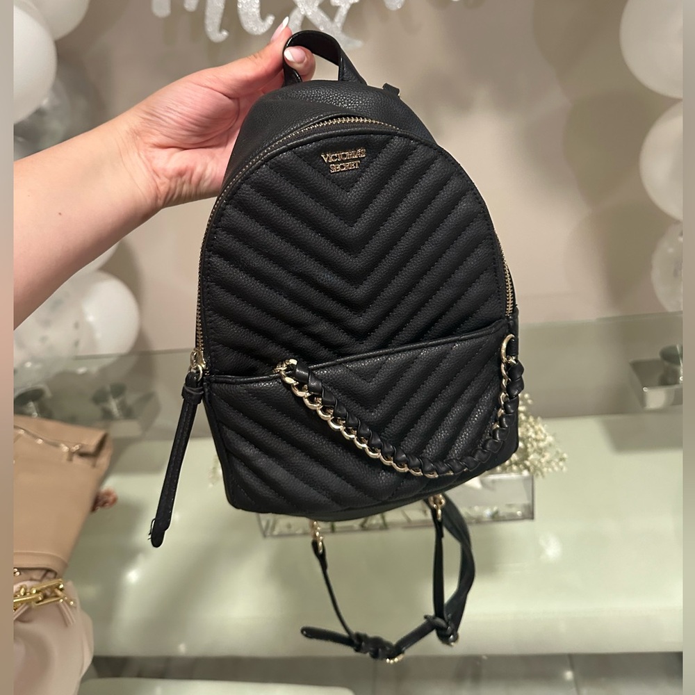 Mini faux leather backpack